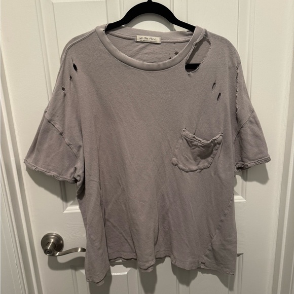 We The Free Tops - We The Free Distressed Gray Top Size L